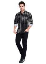 K-ROYALS Men's Cotton Blend Shirt – Multi-Color Vertical Stripes | Regular Fit | Long Sleeves | Perfect for Casual & Semi-Formal Wear