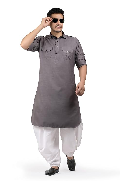K-ROYALS Dhoti Salwar Pathani Suit for Men's/New Cotton Blend Kurta Pyjama Set