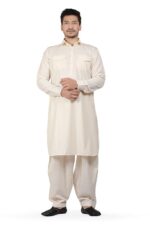 K-ROYALS Men's Cotton Blend Pathani Kurta Pyjama Suit - Image 2