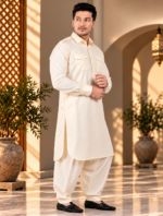 K-ROYALS Men's Cotton Blend Pathani Kurta Pyjama Suit