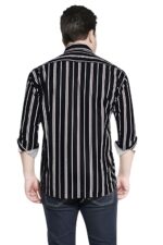 K-ROYALS Men's Cotton Blend Shirt – Multi-Color Vertical Stripes | Regular Fit | Long Sleeves | Perfect for Casual & Semi-Formal Wear - Image 3