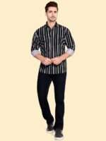 K-ROYALS Men's Cotton Blend Shirt – Multi-Color Vertical Stripes | Regular Fit | Long Sleeves | Perfect for Casual & Semi-Formal Wear - Image 5