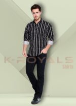 K-ROYALS Men's Cotton Blend Shirt – Multi-Color Vertical Stripes | Regular Fit | Long Sleeves | Perfect for Casual & Semi-Formal Wear - Image 6