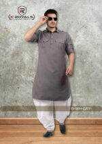 K-ROYALS Dhoti Salwar Pathani Suit for Men's/New Cotton Blend Kurta Pyjama Set - Image 6