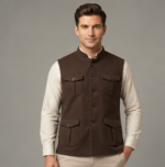 Men's Ethnic Kurta Jacket Premium Traditional Waistcoat – Chocolate Brown