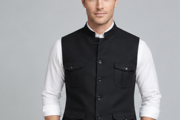 Men's Ethnic Kurta Jacket Premium Traditional Waistcoat – Black