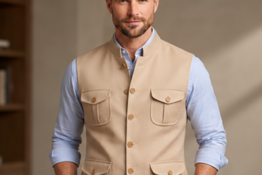 Men's Ethnic Kurta Jacket Premium Traditional Waistcoat – Sand Beige