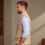 Men's Ethnic Kurta Jacket Premium Traditional Waistcoat – Sand Beige - Image 3
