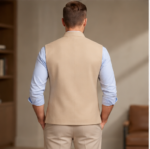 Men's Ethnic Kurta Jacket Premium Traditional Waistcoat – Sand Beige - Image 4