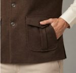Men's Ethnic Kurta Jacket Premium Traditional Waistcoat – Chocolate Brown - Image 6