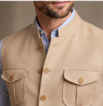 Men's Ethnic Kurta Jacket Premium Traditional Waistcoat – Sand Beige - Image 5