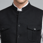 Men's Ethnic Kurta Jacket Premium Traditional Waistcoat – Black - Image 5