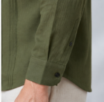 Men's Premium Textured Short Kurta with Mandarin Collar & Pintuck Detailing – Olive Green - Image 7