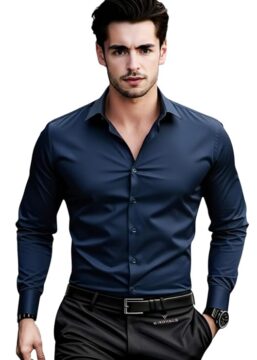 K-ROYALS Men’s Satin Formal Shirt for Party and Office Wear | Long Sleeve Slim Fit Shiny Dress Shirt for Wedding Business Event Dinner.