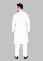 Men's Premium Ethnic Kurta with Mandarin Collar, Chest Pocket & Full Sleeves – White - Image 3