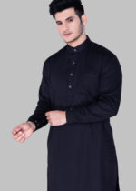Men's Premium Ethnic Kurta with Mandarin Collar & Full Sleeves – Black - Image 5
