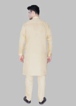 Men's Premium Ethnic Kurta with Mandarin Collar & Full Sleeves – Sand Beige - Image 6